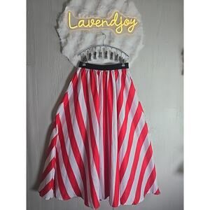 Shein Womens Flare Maxi Skirt Plus Size 2X Striped Colorful No Zip No Iron